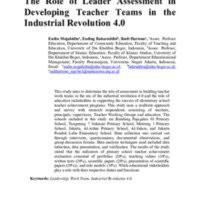 The Role of Leader Assessment in Developing Teacher Teams in the Industrial Revolution 4.0.pdf