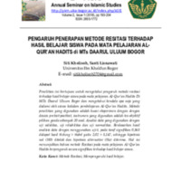 PENGARUH PENERAPAN METODE RESITASI TERHADAP HASIL BELAJAR SISWA PADA MATA PELAJARAN AL-QUR’AN HADITS di MTs DAARUL ULUUM BOGOR.pdf