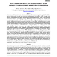 Pengembangan Modul IPA Pada Materi Klasifikasi Makhluk Hidup Kelas VII SMPMTs Berbasis Sains Islam.pdf