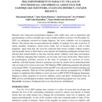PKK EMPOWERMENT IN PADALUYU VILLAGE IN PSYCHOSOCIAL AND SPIRITUAL ASSISTANCE FOR EARTHQUAKE SURVIVORS, CUGENANG DISTRICT, CIANJUR REGENCY.pdf
