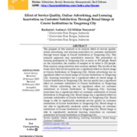 Effect of Service Quality, Online Advertising, and Learning Innovation on Customer Satisfaction Through Brand Image at Course Institutions in Tangerang City.pdf