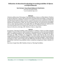 Utilization of educational technology in teaching tadabbur Al-Quran at ATQA Indonesia.pdf