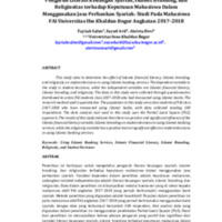 Pengaruh literasi keuangan syariah, Islamic branding, dan religiusitas terhadap keputusan mahasiswa dalam menggunakan jasa perbankan syariah.pdf