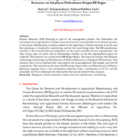 The Influence of Planning, Monitoring and Maintenance of Human Resources on Employee Performance Biogen BB Bogor.pdf