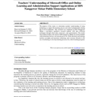 Teachers' Understanding of Microsoft Office and Online Learning and Administration Support Applications at SDN Nanggewer Mekar Public Elementary School.pdf