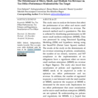 The Determinant of Micro, Small, and Medium Tax Revenue on Tax Office Performance Moderated the Tax Target.pdf