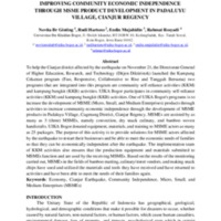 IMPROVING COMMUNITY ECONOMIC INDEPENDENCE THROUGH MSME PRODUCT DEVELOPMENT IN PADALUYU VILLAGE, CIANJUR REGENCY.pdf