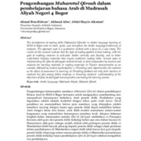 Pengembangan Maharotul Qiroah Dalam Pembelajaran Bahasa Arab di Madrasah Aliyah Negeri 4 Bogor.pdf