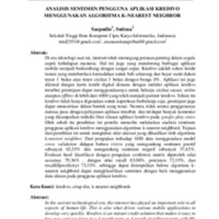 Analisis Sentimen Pengguna Aplikasi Kredivo Menggunakan Algoritma K-Nearest Neighbor.pdf