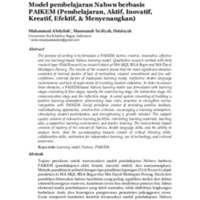 Model pembelajaran Nahwu berbasis PAIKEM (Pembelajaran, Aktif, Inovatif, Kreatif, Efektif, & Menyenangkan).pdf